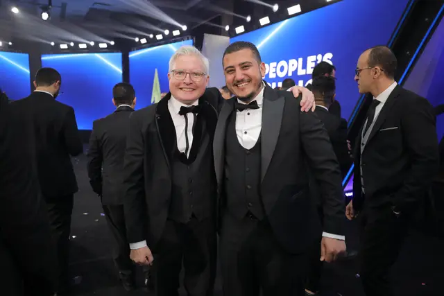 With colleagues at the 2021 awards gala